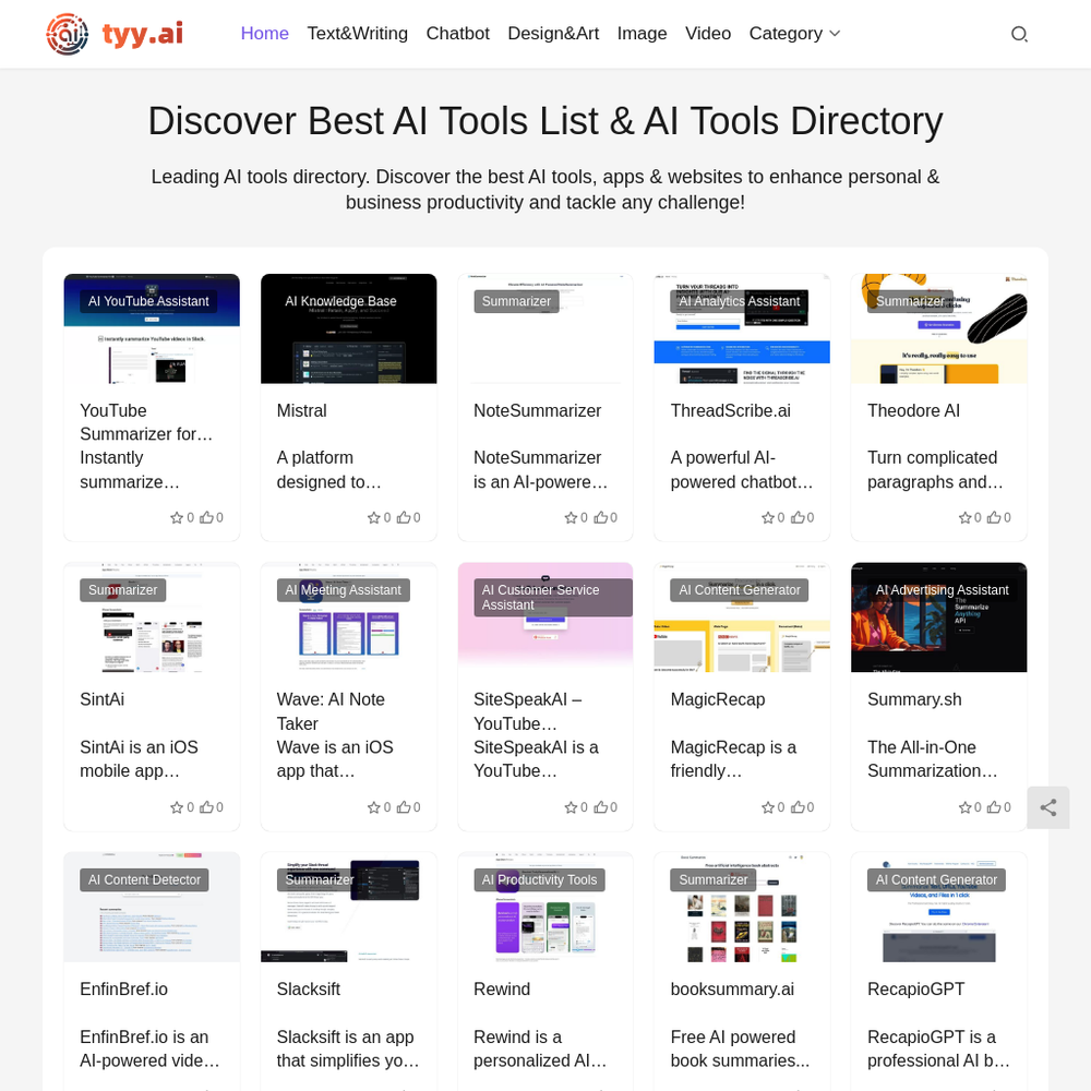 tyy.ai website screenshot tyy.ai website screenshot
