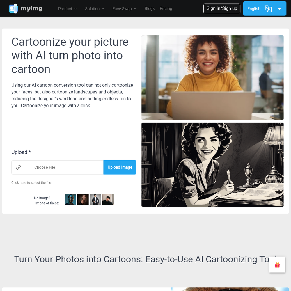 MyImg.ai website screenshot MyImg.ai website screenshot