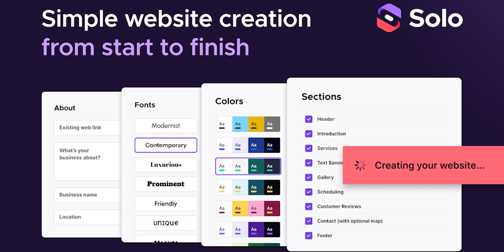 Solo AI Website Creator website screenshot Solo AI Website Creator website screenshot