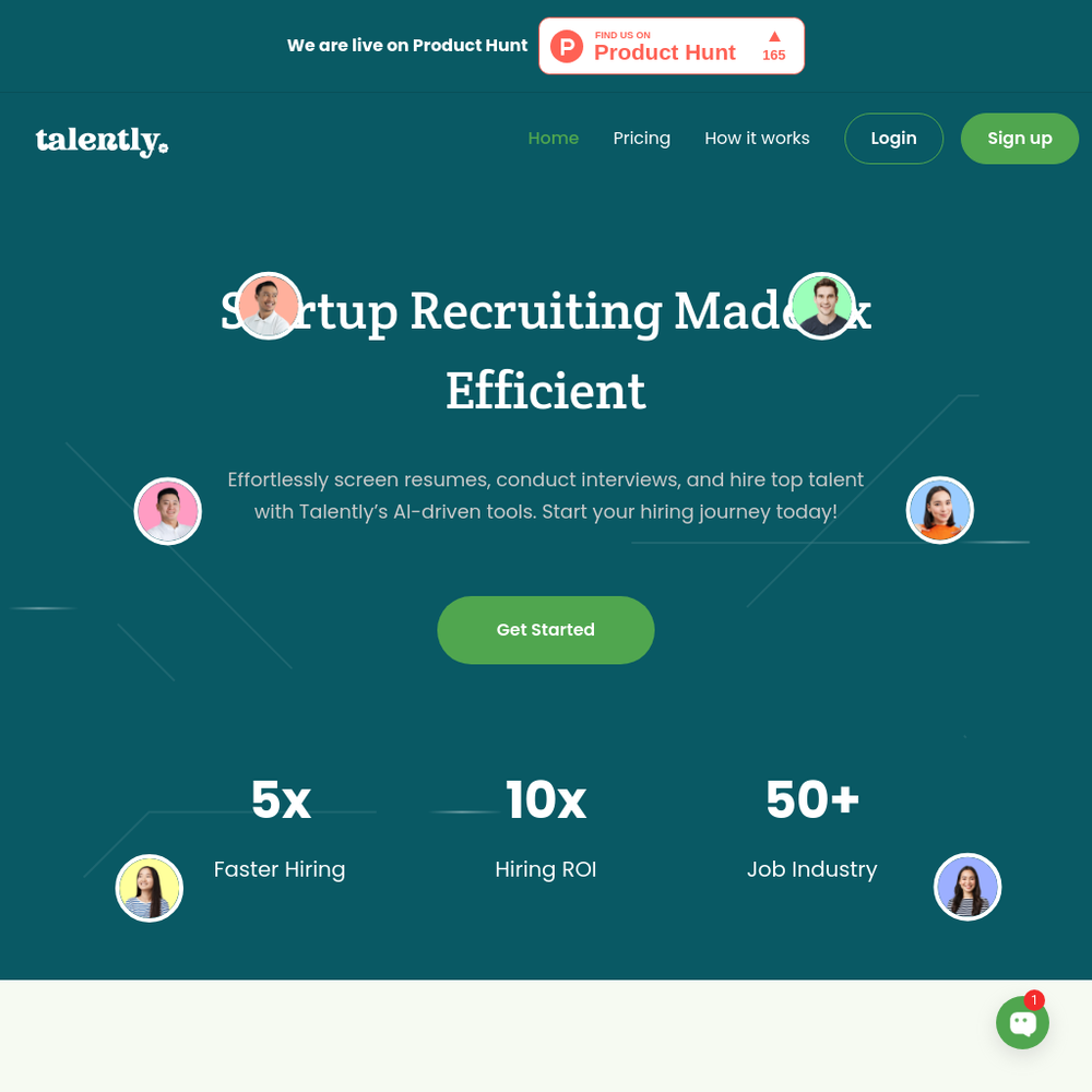 Talently website screenshot Talently website screenshot