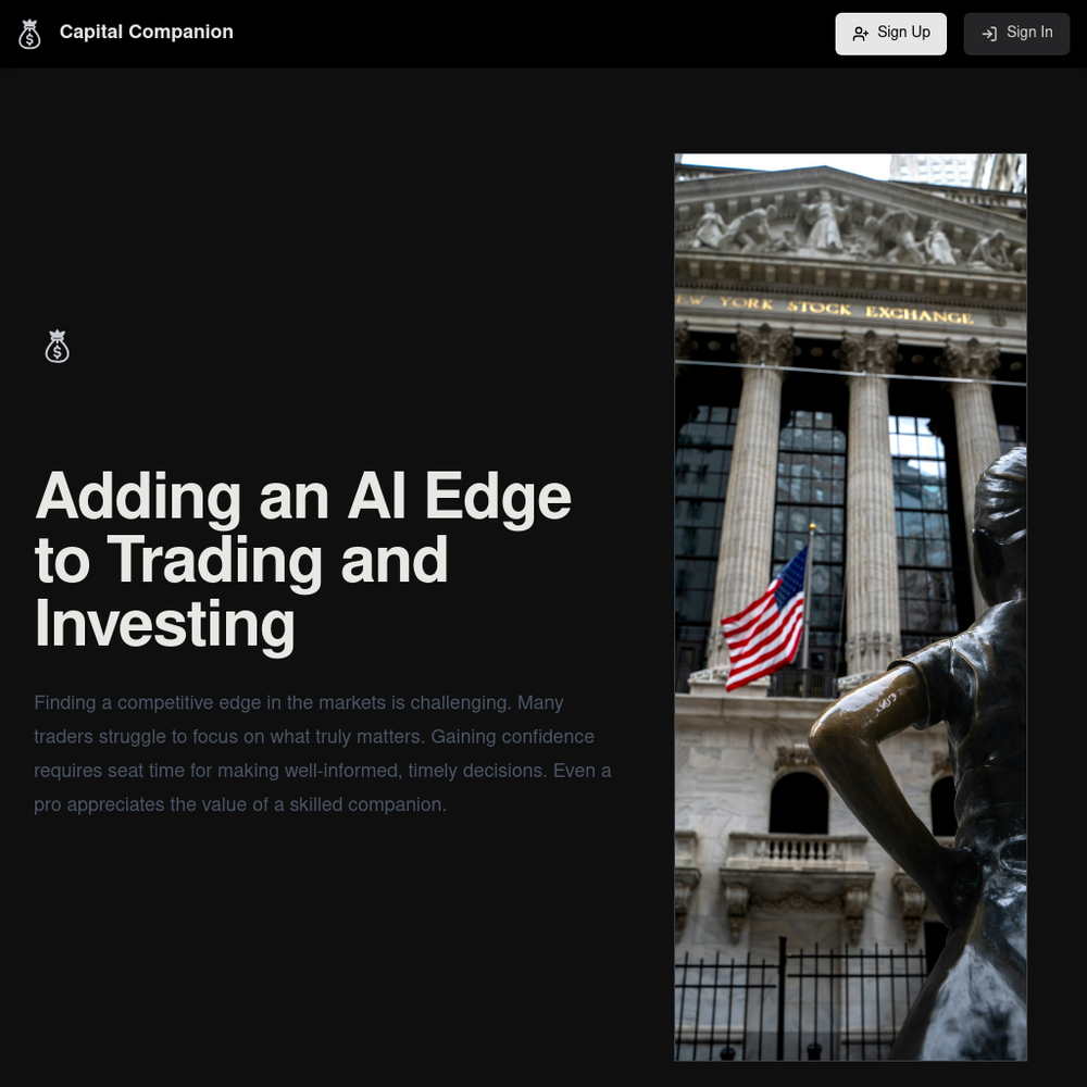 Capital Companion website screenshot Capital Companion website screenshot