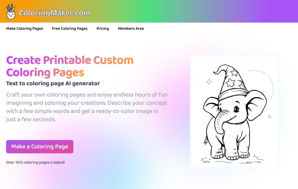 Coloring Maker website screenshot Coloring Maker website screenshot