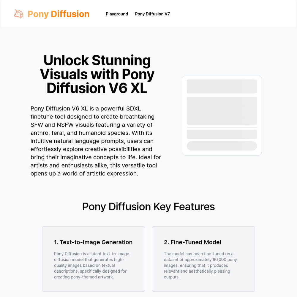 Pony Diffusion website screenshot Pony Diffusion website screenshot