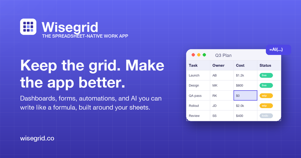 Screenshot of Wisegrid Screenshot of Wisegrid