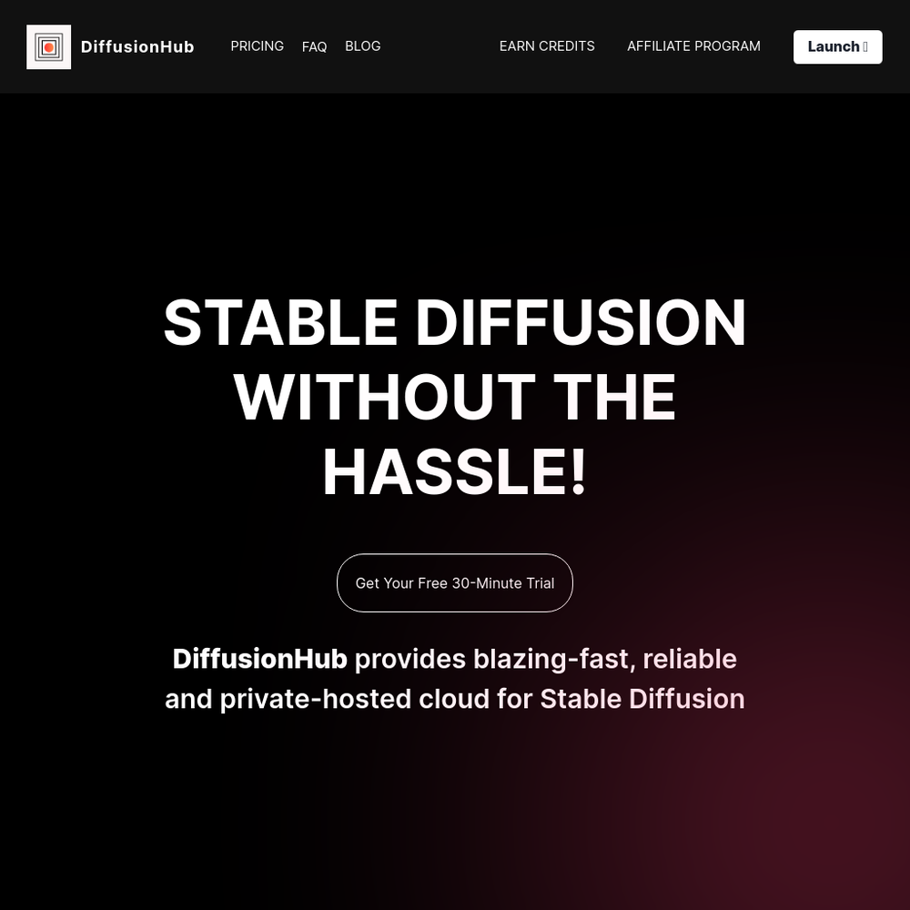 DiffusionHub website screenshot DiffusionHub website screenshot