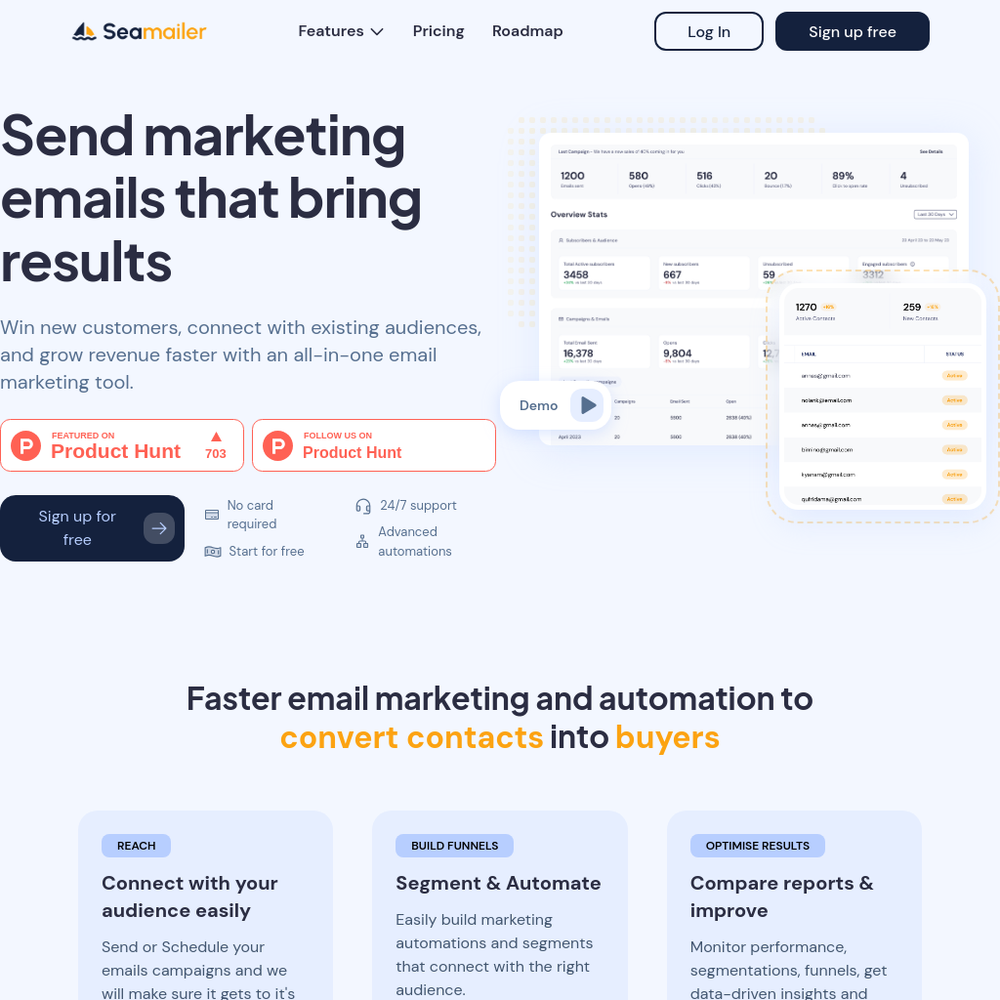 Seamailer website screenshot Seamailer website screenshot