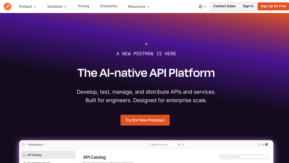 Postman website screenshot Postman website screenshot