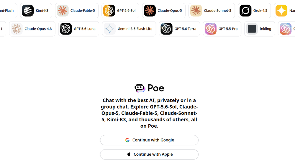 Poe website screenshot Poe website screenshot