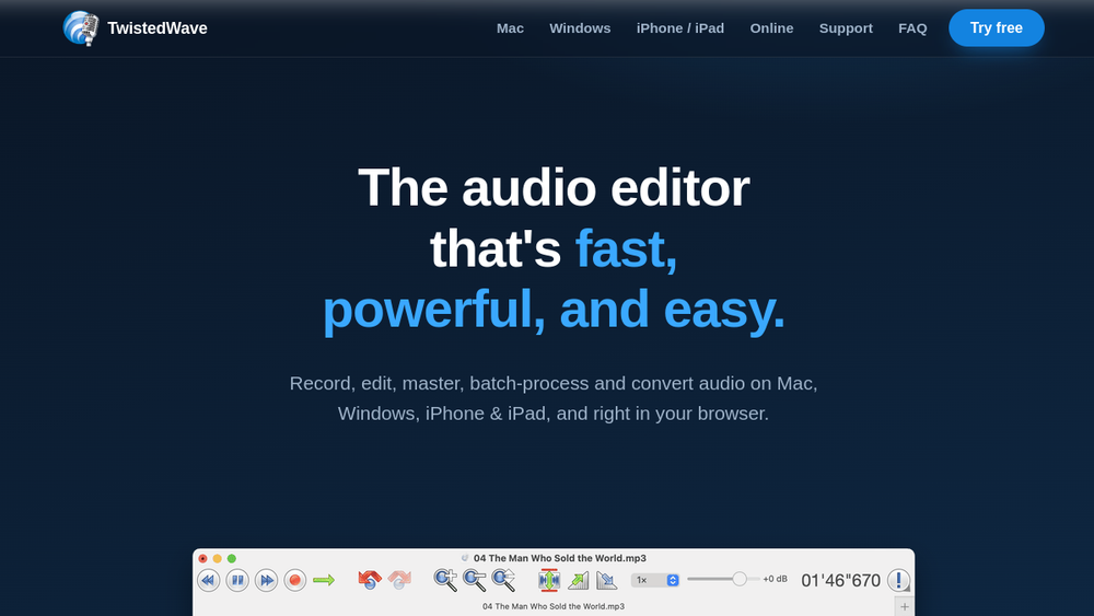 TwistedWave website screenshot TwistedWave website screenshot