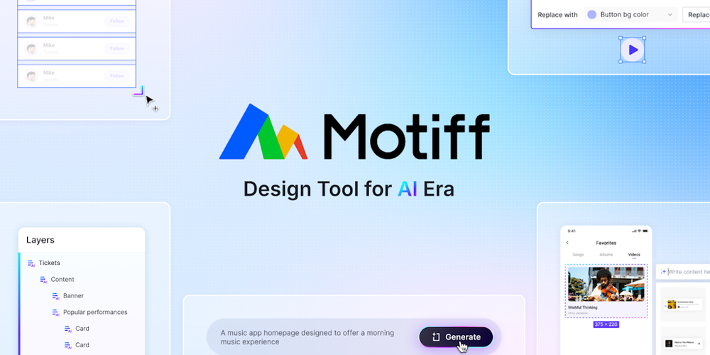 Motiff website screenshot Motiff website screenshot