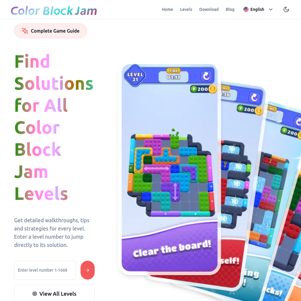 Color Block Jam website screenshot Color Block Jam website screenshot