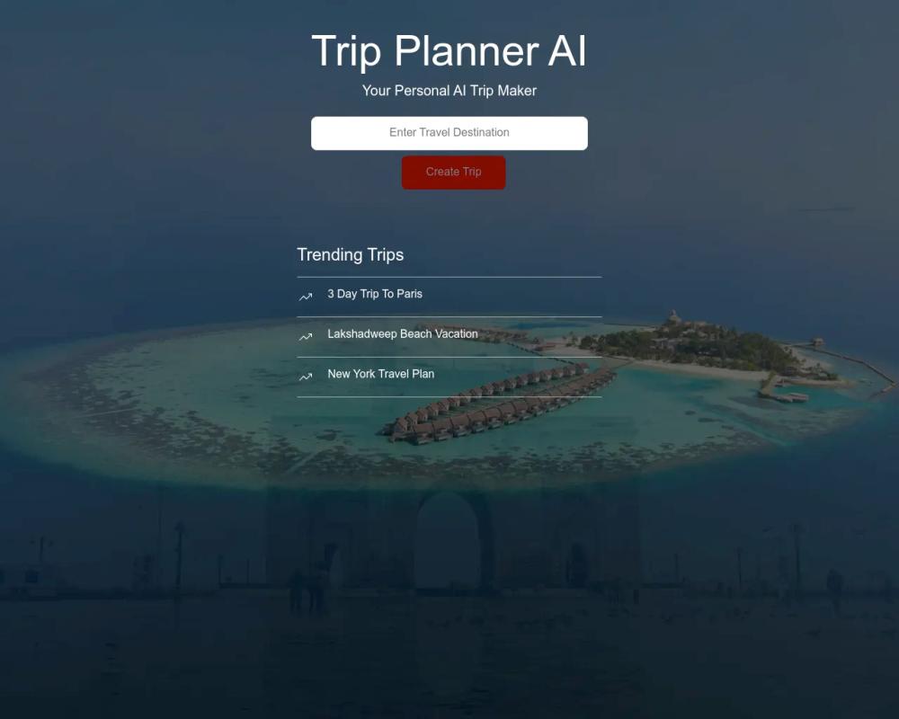 AI Trip Maker website screenshot AI Trip Maker website screenshot