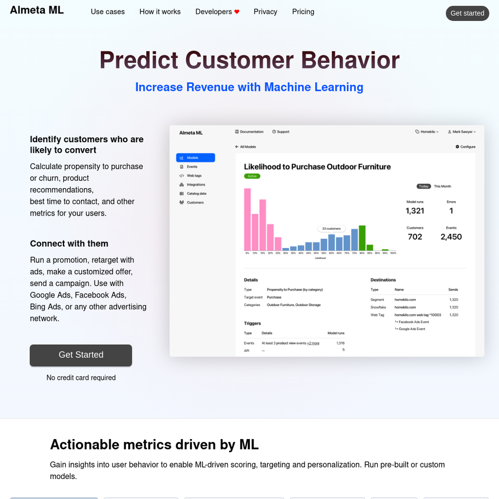 Almeta ML website screenshot Almeta ML website screenshot