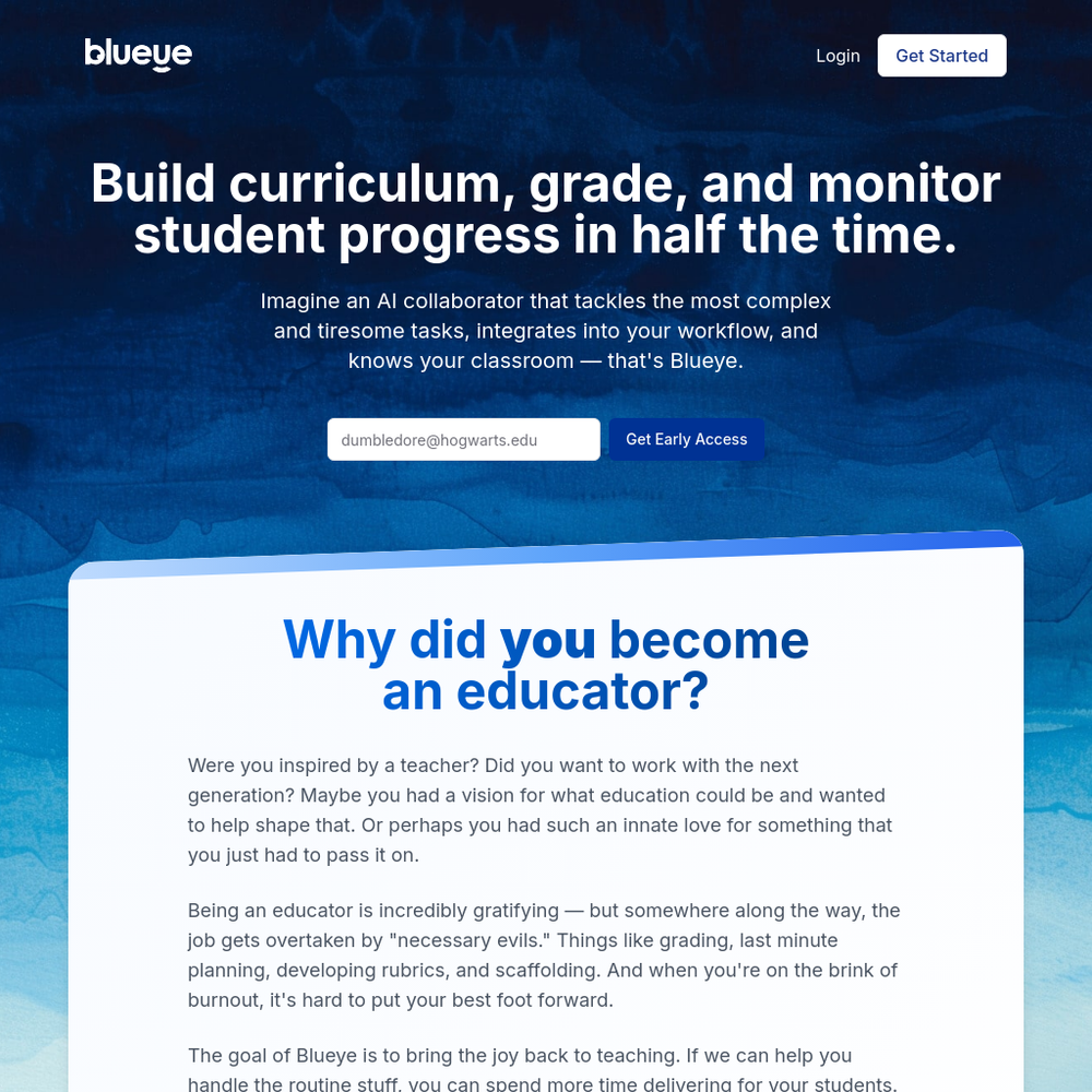 Blueye website screenshot Blueye website screenshot
