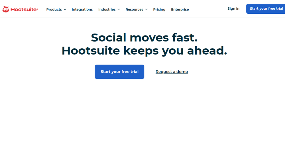 Hootsuite website screenshot Hootsuite website screenshot