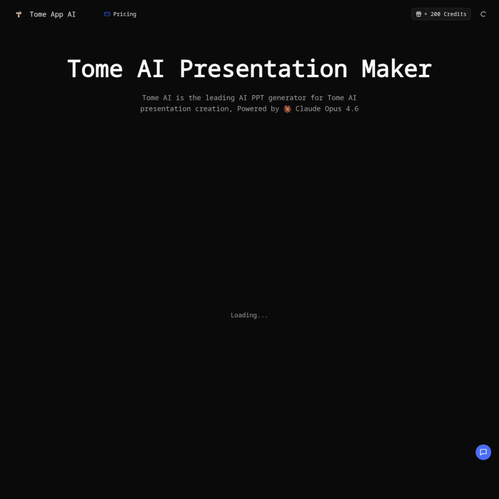 Tome App AI website screenshot Tome App AI website screenshot