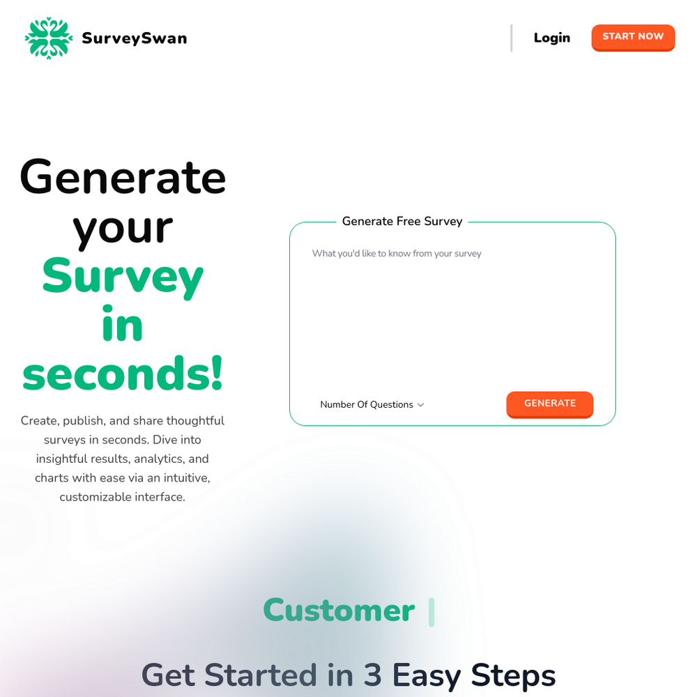 SurveySwan website screenshot SurveySwan website screenshot