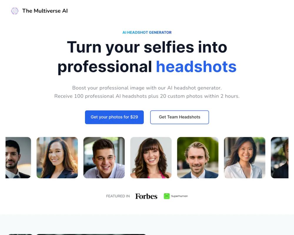 The Multiverse AI website screenshot The Multiverse AI website screenshot