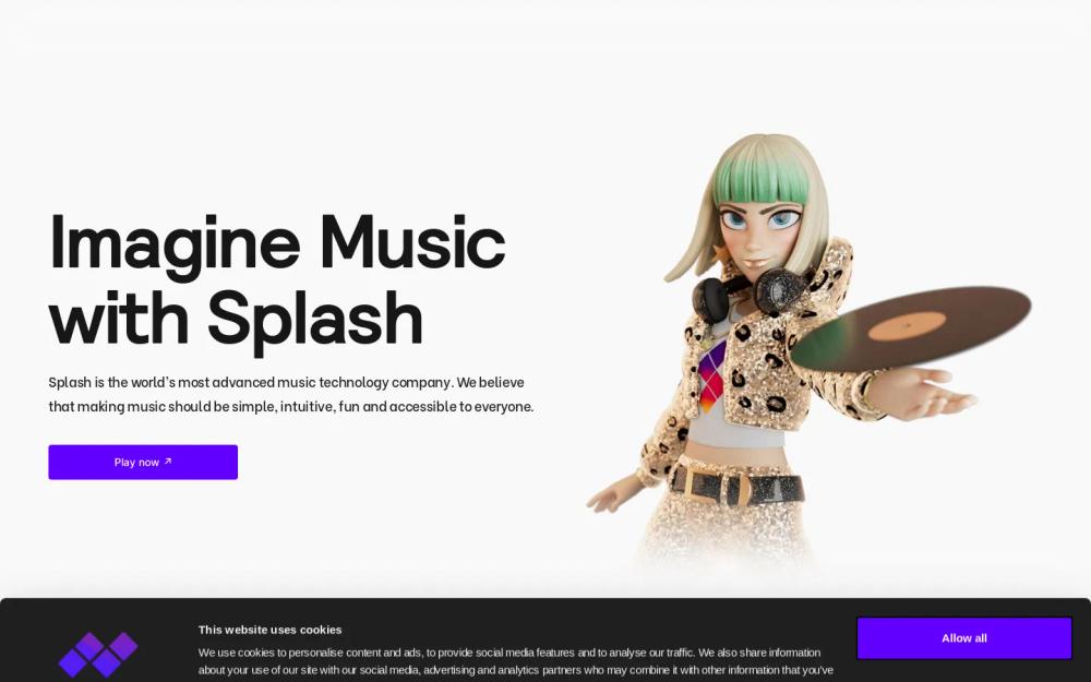 Splash website screenshot Splash website screenshot