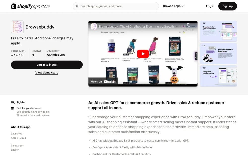 Browsebuddy website screenshot Browsebuddy website screenshot