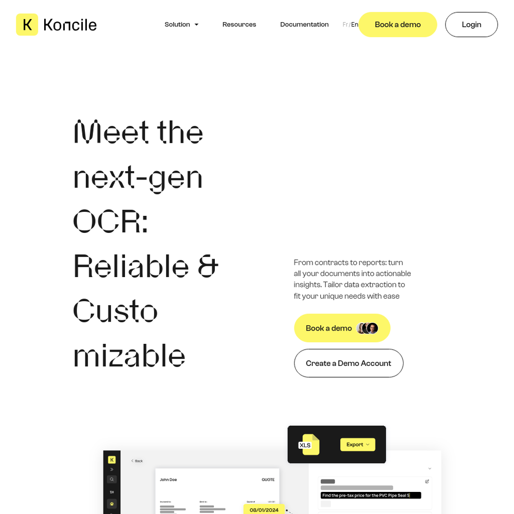 Koncile website screenshot Koncile website screenshot
