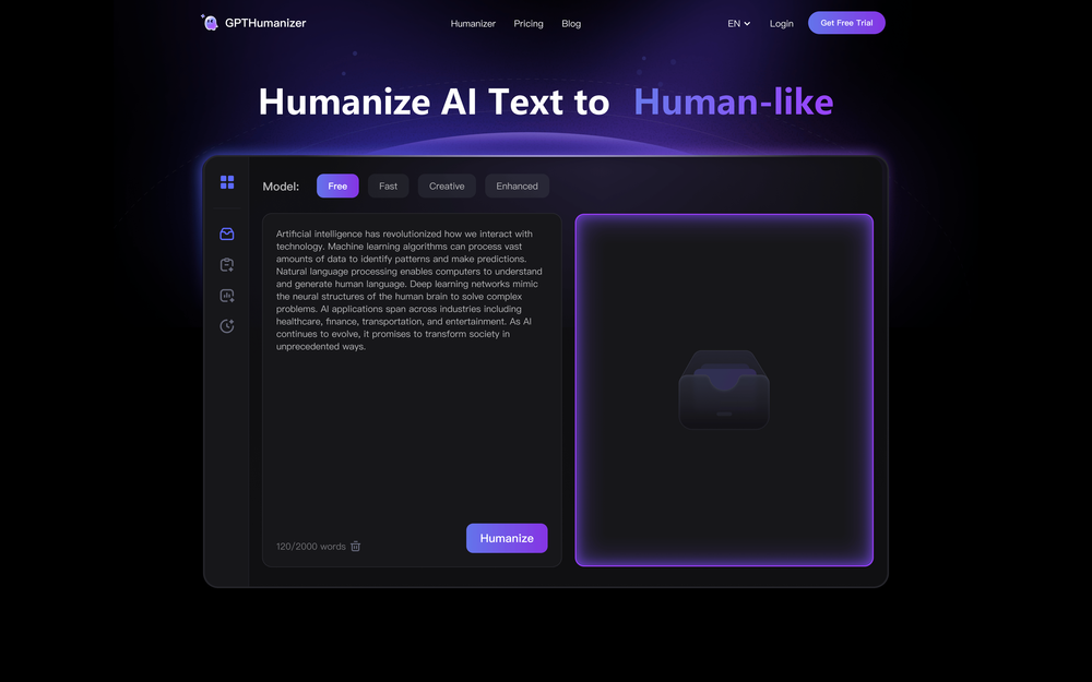 GPTHumanizer website screenshot GPTHumanizer website screenshot