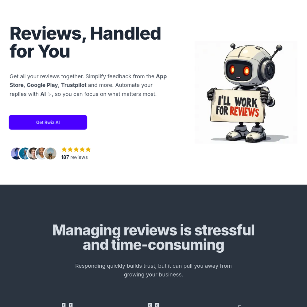 Rwiz AI website screenshot Rwiz AI website screenshot