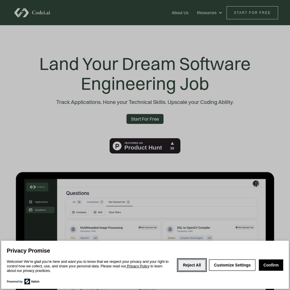 Codei AI website screenshot Codei AI website screenshot
