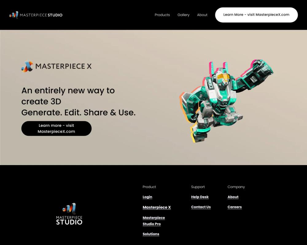 Masterpiece Studio website screenshot Masterpiece Studio website screenshot