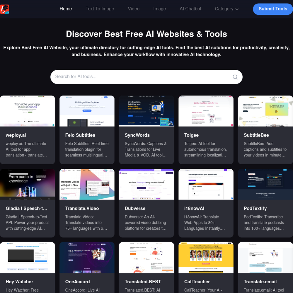 BestFreeAI website screenshot BestFreeAI website screenshot