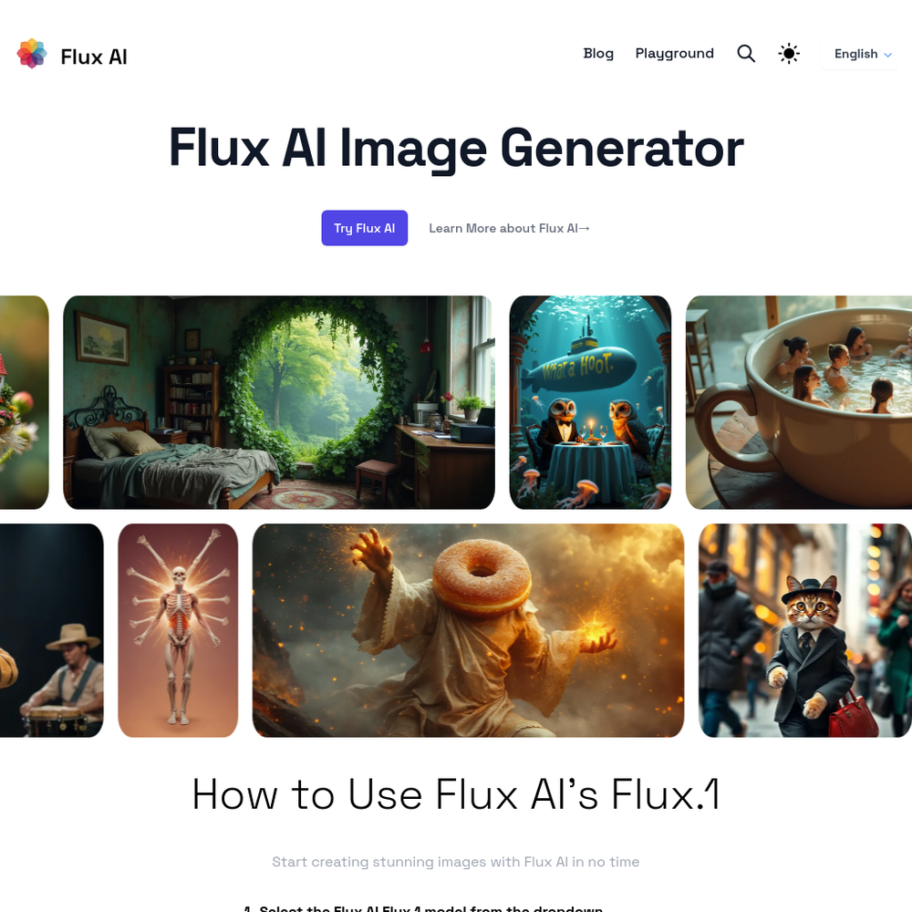 Flux AI website screenshot Flux AI website screenshot