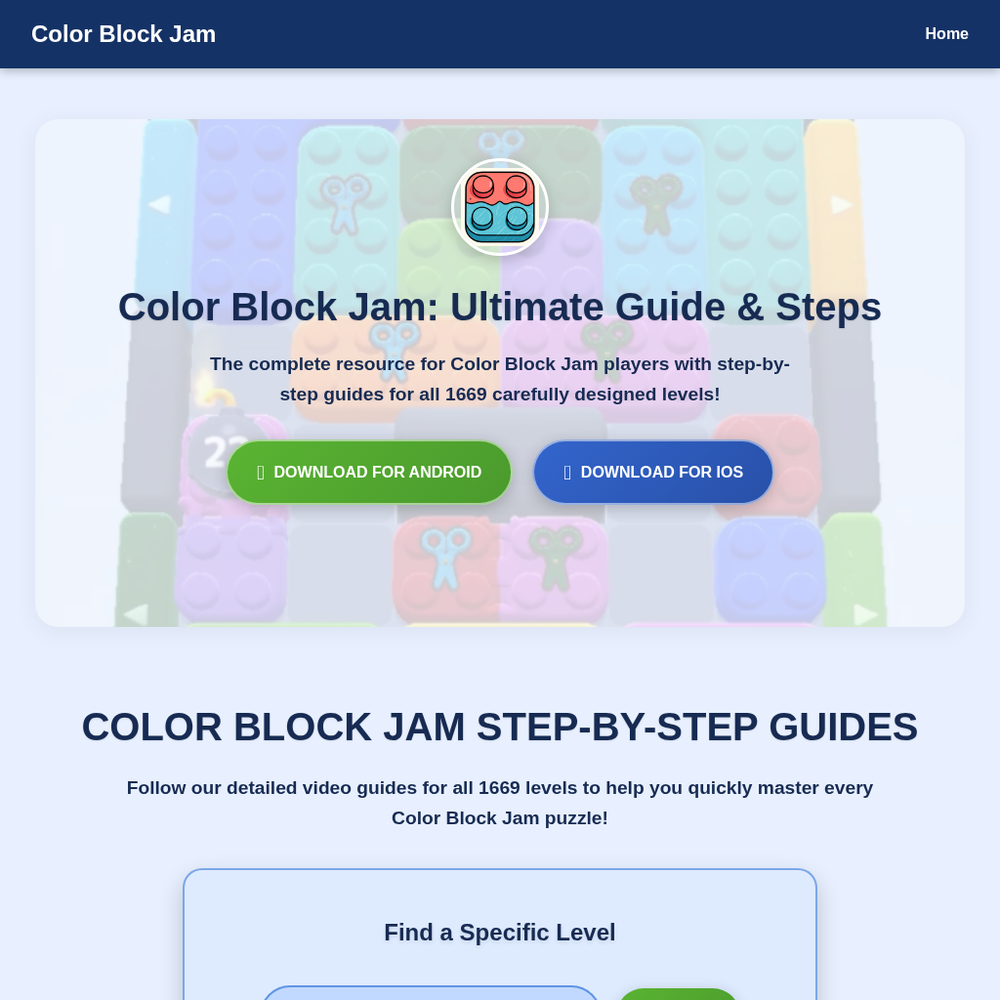 Color Block Jam website screenshot Color Block Jam website screenshot