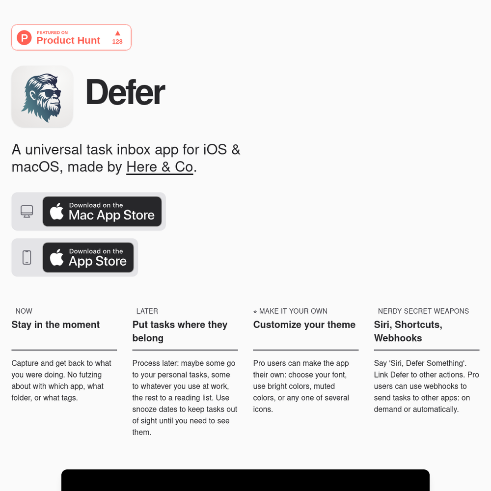 Defer website screenshot Defer website screenshot