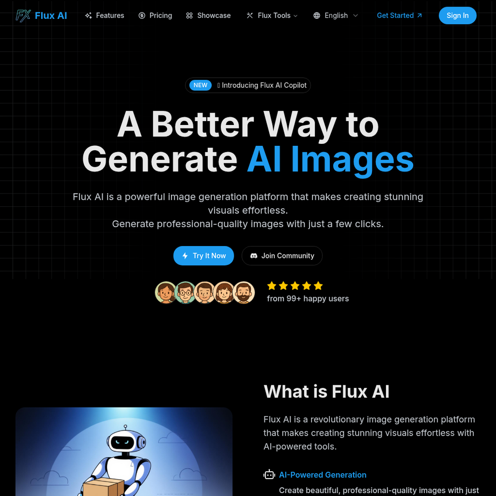 Flux AI website screenshot Flux AI website screenshot