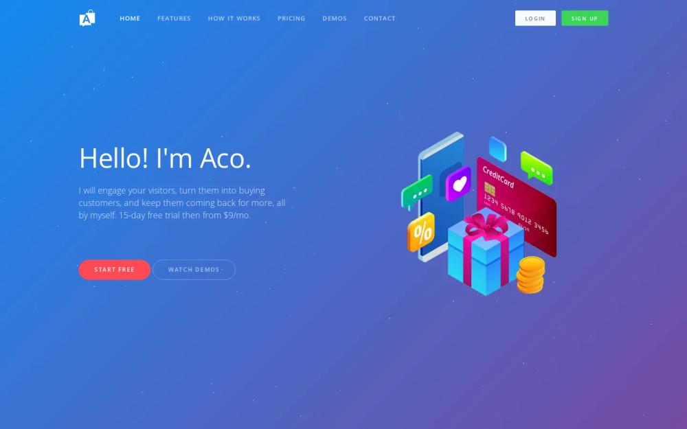 Acobot website screenshot Acobot website screenshot