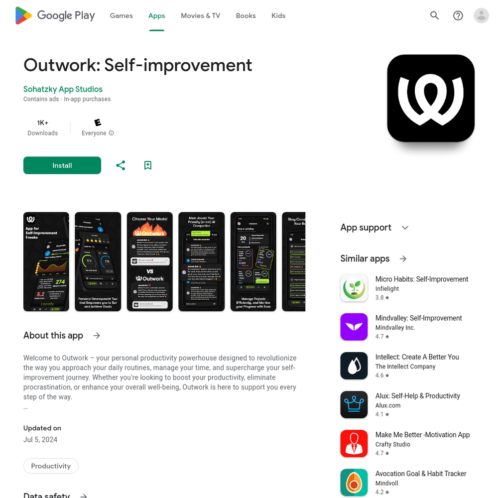 Outwork website screenshot Outwork website screenshot