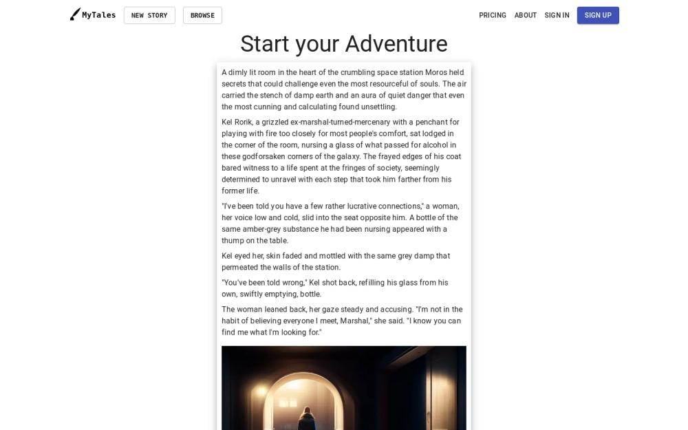 Mytales website screenshot Mytales website screenshot
