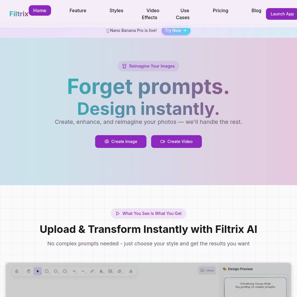 Filtrix AI website screenshot Filtrix AI website screenshot