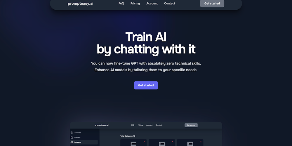prompteasy.ai website screenshot prompteasy.ai website screenshot