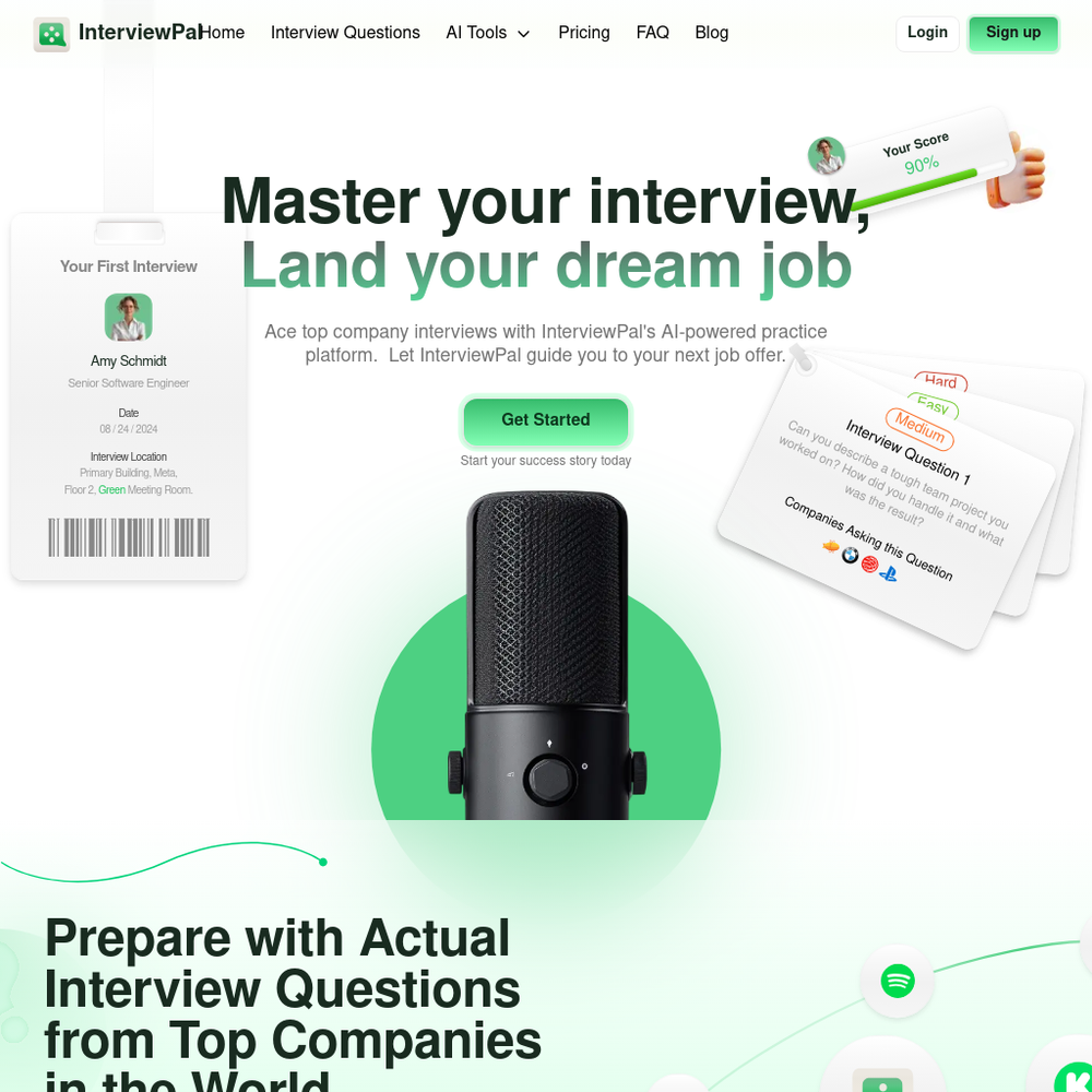 InterviewPal website screenshot InterviewPal website screenshot
