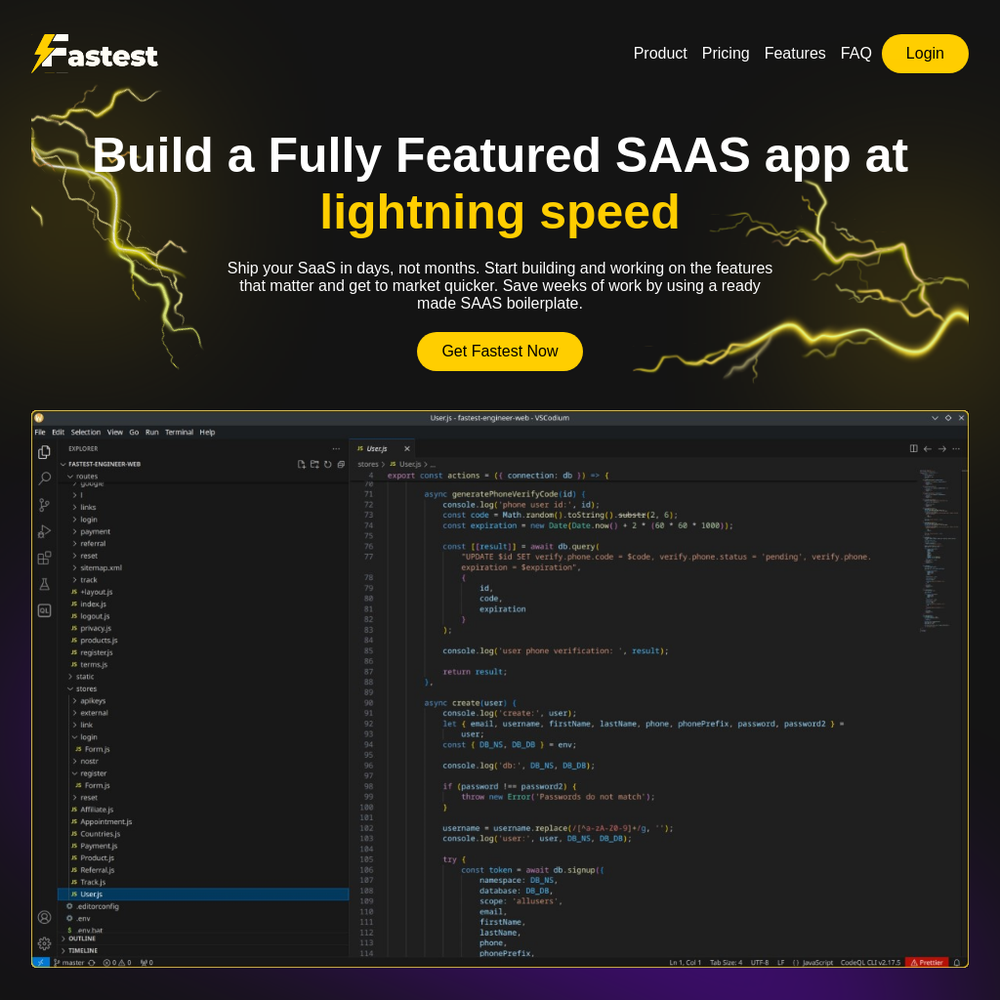 FastestEngineer website screenshot FastestEngineer website screenshot