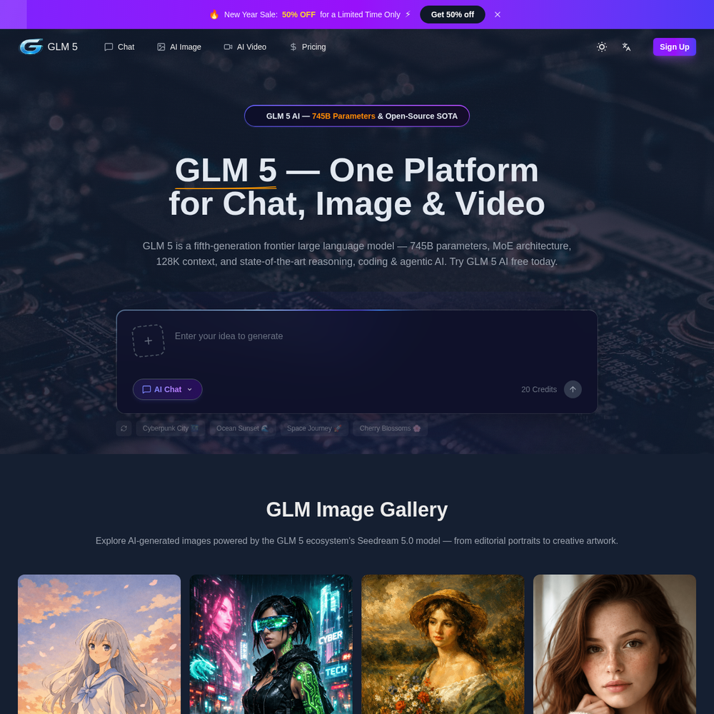 GLM 5 AI website screenshot GLM 5 AI website screenshot