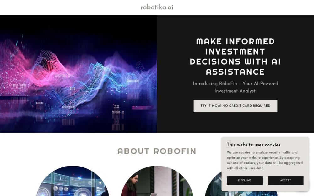 RoboFin website screenshot RoboFin website screenshot