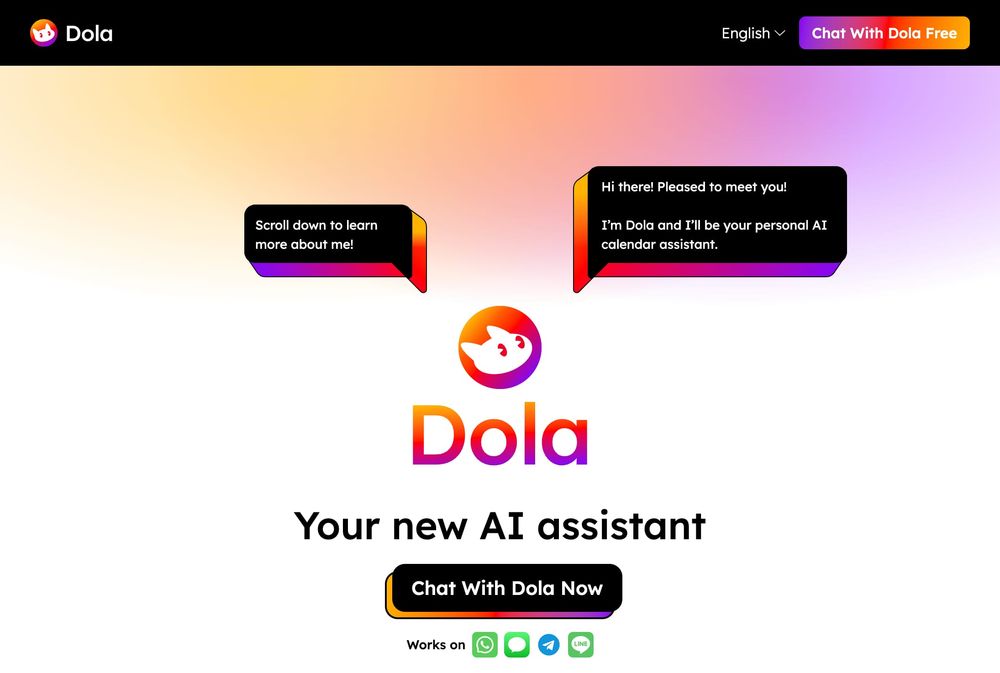 Dola AI website screenshot Dola AI website screenshot