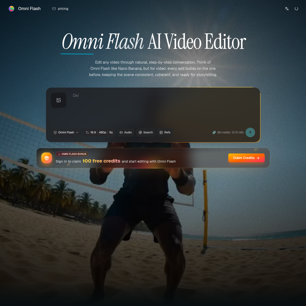 Omni Flash website screenshot Omni Flash website screenshot