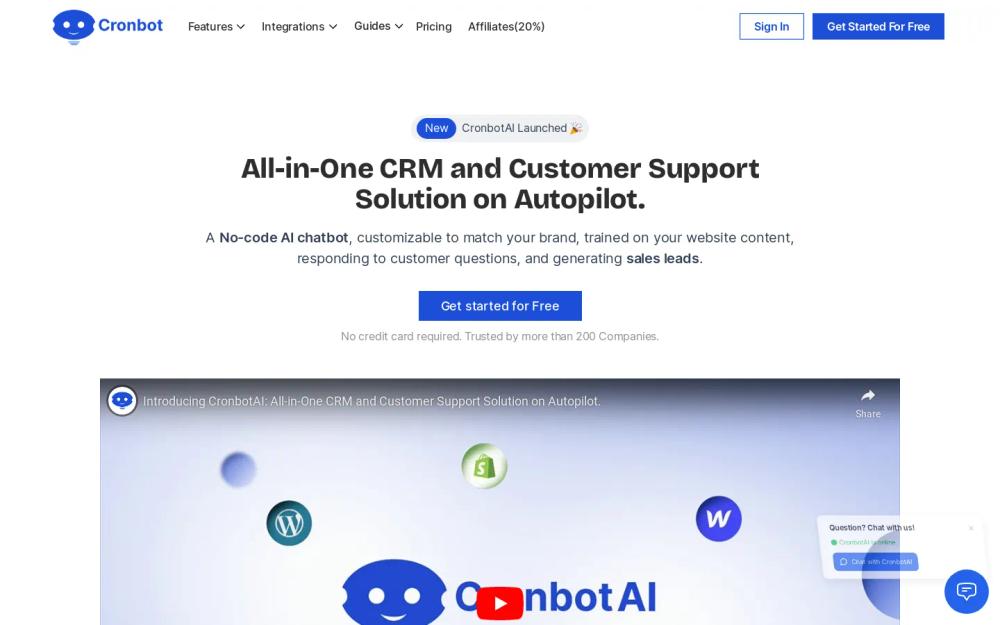 CronbotAI website screenshot CronbotAI website screenshot