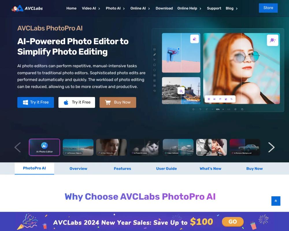 AVCLabs PhotoPro AI website screenshot AVCLabs PhotoPro AI website screenshot
