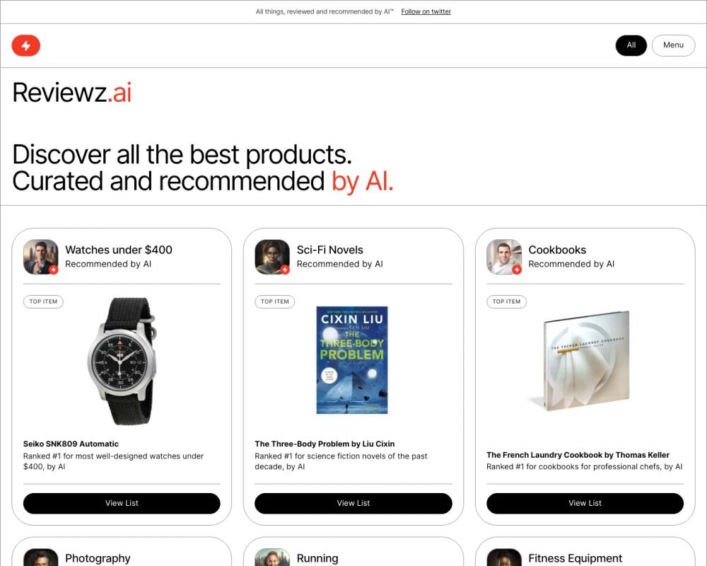Reviewz website screenshot Reviewz website screenshot
