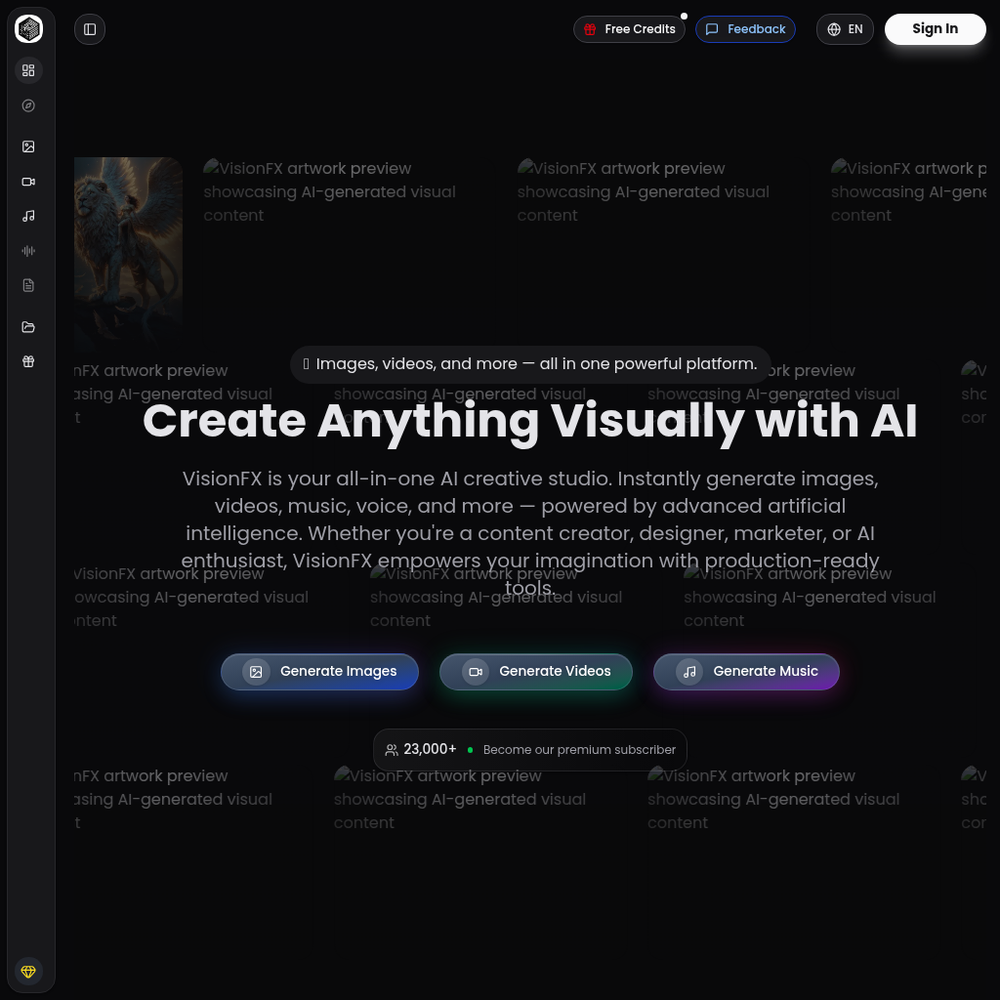 VisionFX website screenshot VisionFX website screenshot