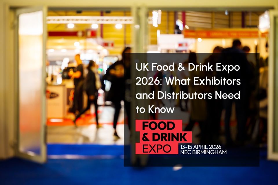 Entrance view of the UK Food & Drink Expo 2026 with event branding